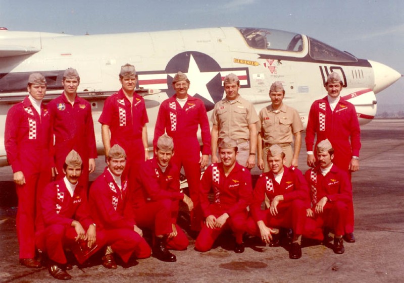 VF-211 crew, bottom 3rd left is Terry Appelgate. VF-211 crew, bottom 3rd left is Terry Appelgate.